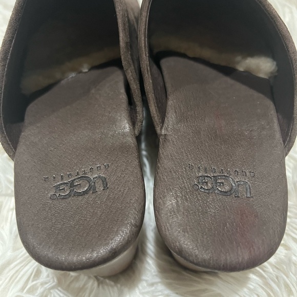 UGG Dark Brown Suede Clogs - Picture 4 of 8